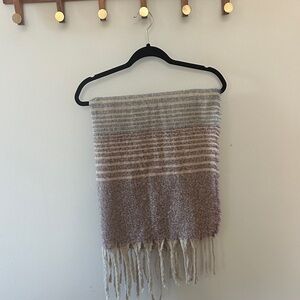 Striped Fringe Oversize Scarf